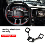 Carbon fiber steering wheel cover trim strip for 2011-2018 Dodge RAM 1500 2500