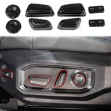 Carbon Fiber Front Seat adjustment button cover trims For Toyota Tundra 2022+