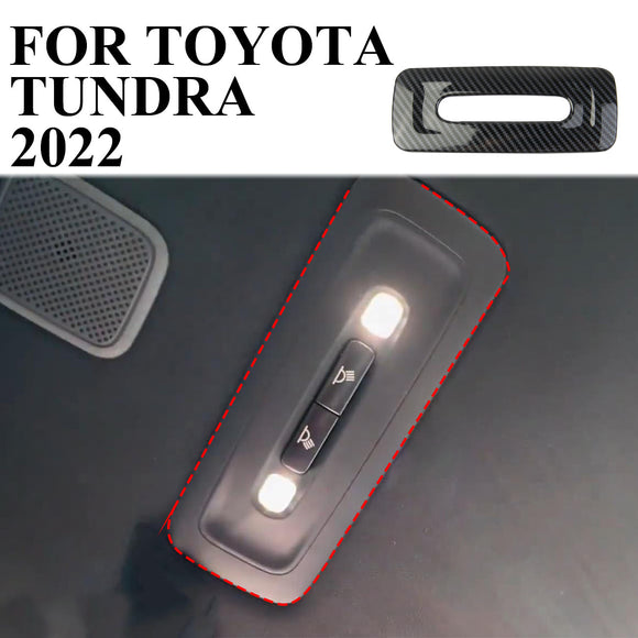 Carbon fiber Rear Roof Reading Light Control Panel trim For Toyota Tundra 2022+