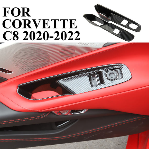 Carbon Fiber Window Lift Switch Panel Cover Trim Chevrolet Corvette C8 2020-2022