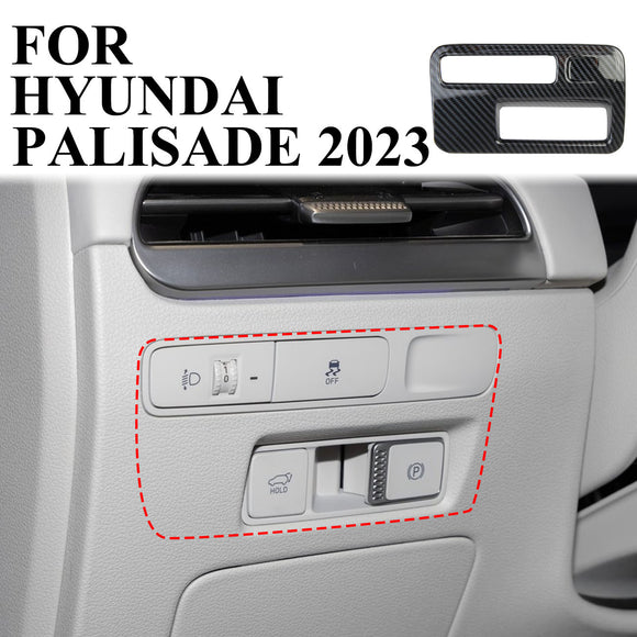 Carbon Fiber Headlight Switch Button Panel Cover Trims for Hyundai Palisade