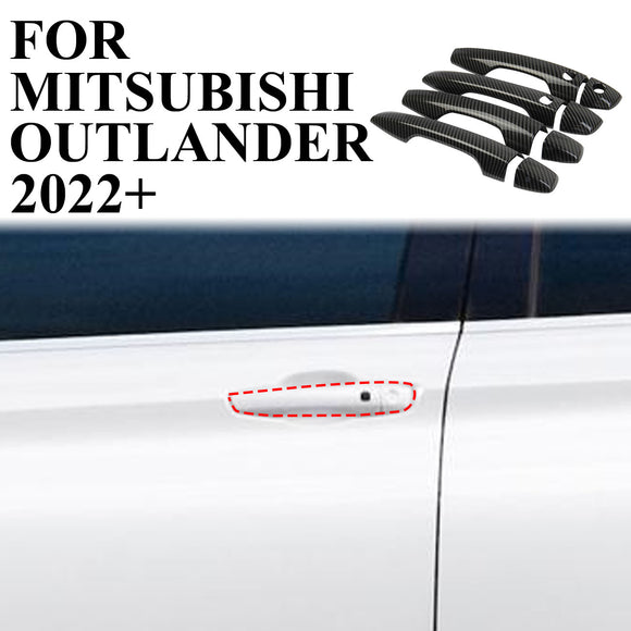 Carbon Fiber Side Door Handle Cover Trim 8PCS For Mitsubishi Outlander 2022+