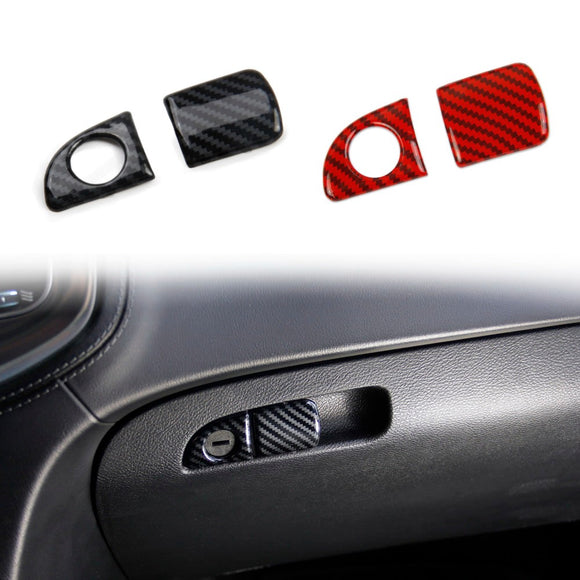 Crosselec Carbon Fiber Glove box handle Switch Cover Trim For Dodge Charger 2011+