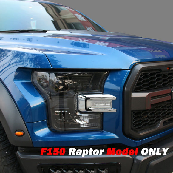 Front headlight Chrome Cover trim for Ford F150 Raptor 2015-2018 Accessories
