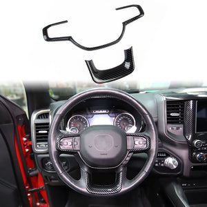 Carbon fiber Steering Wheel Frame  Cover trim for Dodge Ram1500 2019-2020