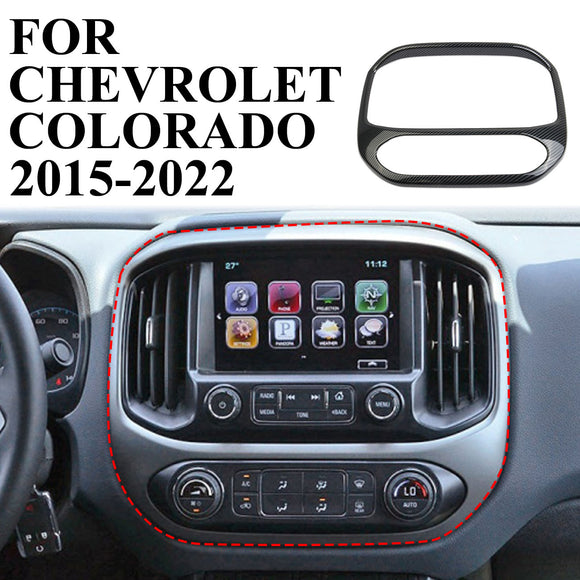 Carbon Fiber Navigation Screen Panel Cover Trim for Chevrolet Colorado 2015-2022