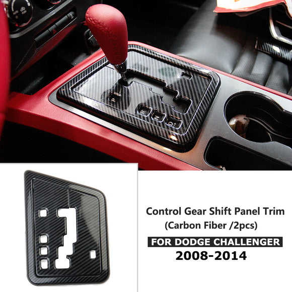 Crosselec Carbon Fiber Control Gear Shift Panel Cover Trim For 2008-2014 Dodge Challenger