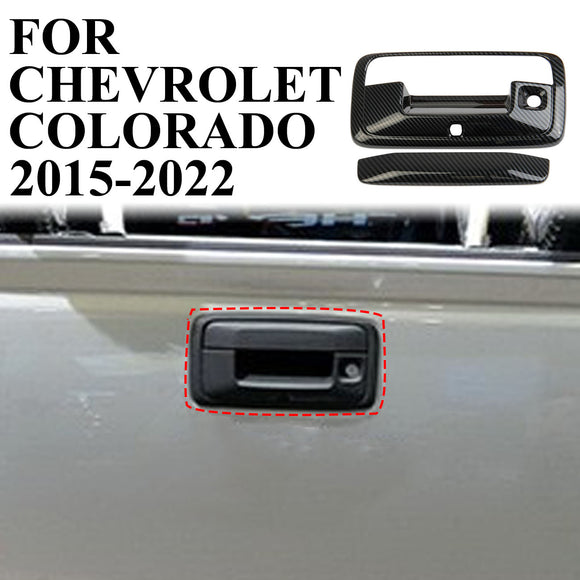 Carbon Fiber Rear Trunk Door Handle Cover Trim for Chevrolet Colorado 2015-2022