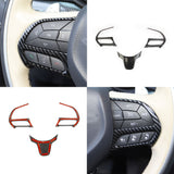 Carbon fiber steering wheel cover trim bezel kit for 2015-2021 Chrysler 300