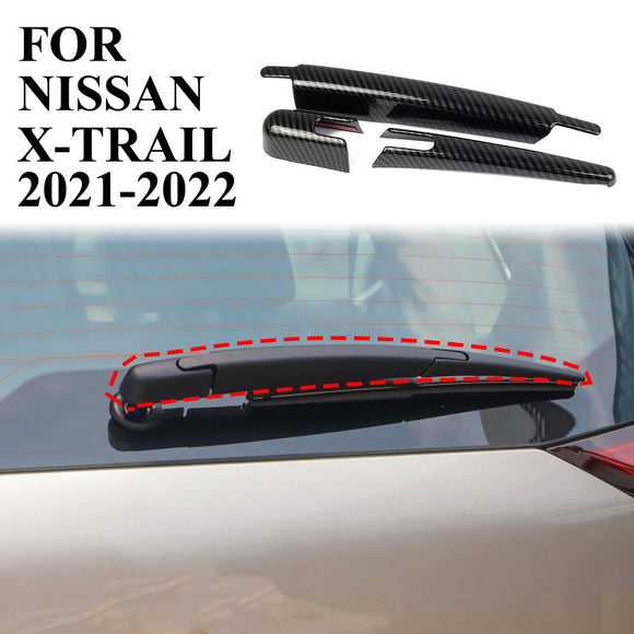 Carbon Fiber Rear Windshield Wiper Cover Trims kit For Nissan Rogue 2021-2022