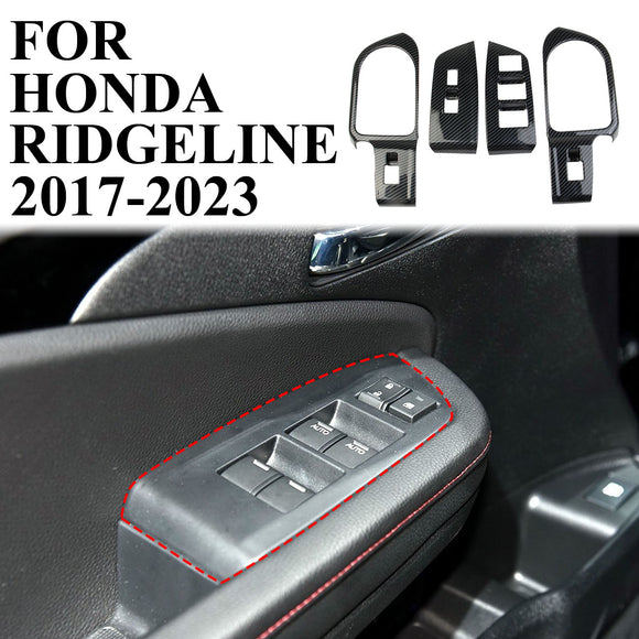 Carbon Fiber Door Window Lift Switch Panel trims cover Fit for Honda Ridgeline