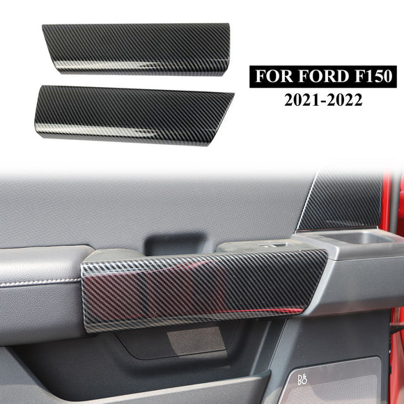 Carbon Fiber Inner Rear Door Handle Patch cover Trims for Ford F150 2021+