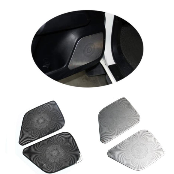 2PCS Silver matte/Black mirror stainless steel Protective speaker Cover trims for 2015-2020 TOYOTA Tacoma