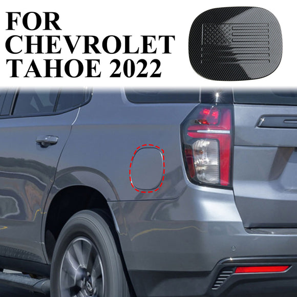Carbon fiber fuel tank gas door cover trim For Chevrolet Tahoe Suburban 2021+