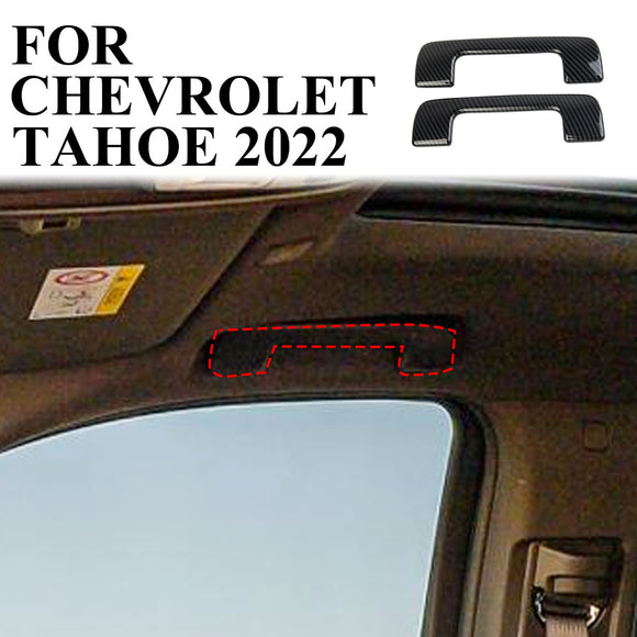 Carbon Fiber Roof Grab Handle Cover Trims Fit for Chevrolet Tahoe 2021-2022