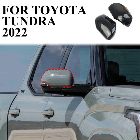 Carbon Fiber Side Rearview Mirror Guard Cover Trim For Toyota Tundra 2022+