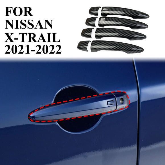 Carbon fiber Side Smart Doorknob handle Glove Decoration for NISSAN ROGUE 2021+