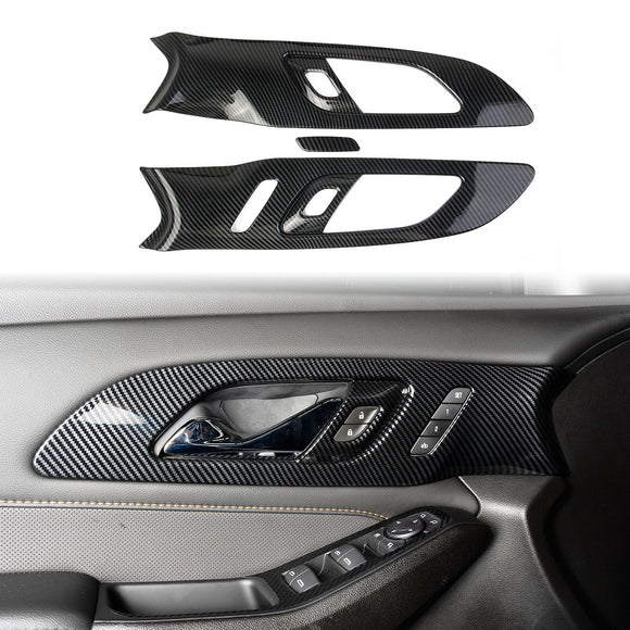 Carbon Fiber Inner Front Door Handle Patch Cover Trims Accessories for Chevrolet Traverse 2018-2021