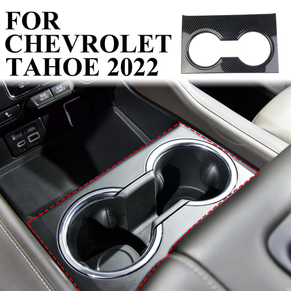 Carbon Fiber Inner Front central Cup Holder Trim Cover for Chevrolet Tahoe 2021