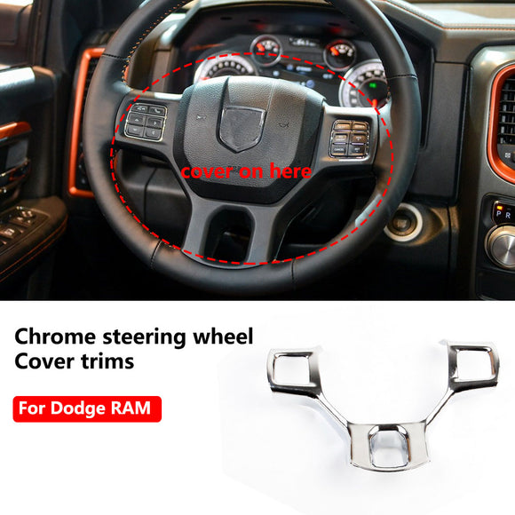 Chrome steering wheel Cover trims for 2011-2018 Dodge RAM 1500 2500 Accessories