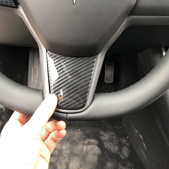 Carbon fiber plastic steering wheel trim 3 piece for Tesla Model 3