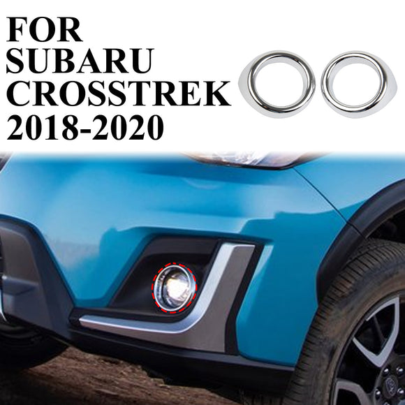 2Pcs Chrome Front Fog Light Lamp Trim Cover For Subaru XV/Crosstrek 2018-2020