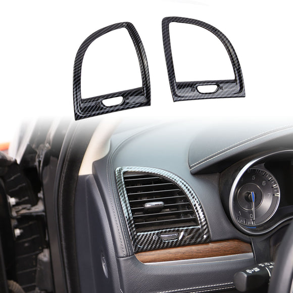 Carbon fiber air vent cover AC outlet trim kit for 2015-2021 Chrysler 300
