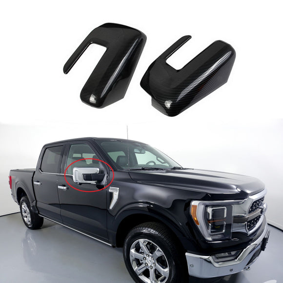 Carbon Fiber Side Door Mirror Cover trim for Ford F150 2021+
