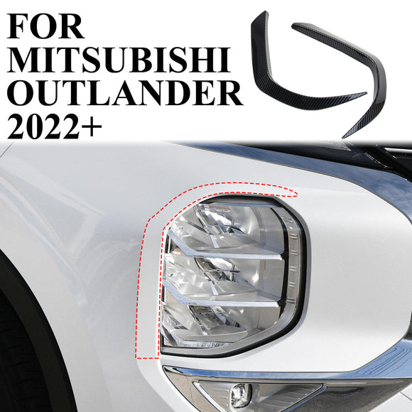 Carbon Fiber Front Bumper headlight protector trims For Mitsubishi Outlander