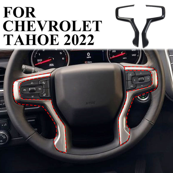 Carbon fiber Interior Steering Wheel Trim Cover Fit for Chevrolet Tahoe 2021-22
