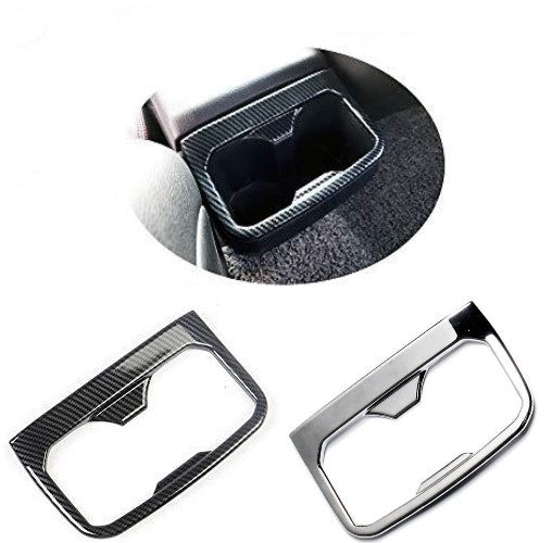 Chrome/Carbon Fiber rear seat armrest cup holder panel cover trim for 2015-2020 TOYOTA Tacoma