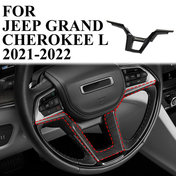 Carbon fiber Interior Steering Wheel Trim Cover For Jeep Grand Cherokee/L 2022
