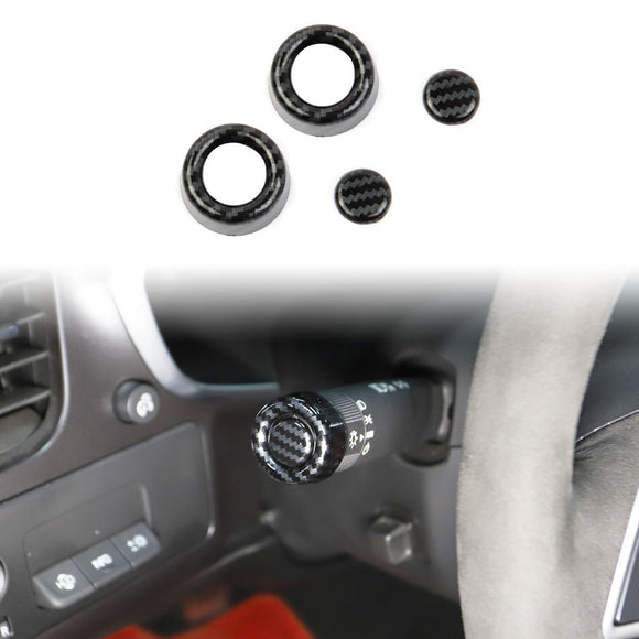 Carbon fiber light wiper lever knob trim on both sides for Corvette C7 2014-2019