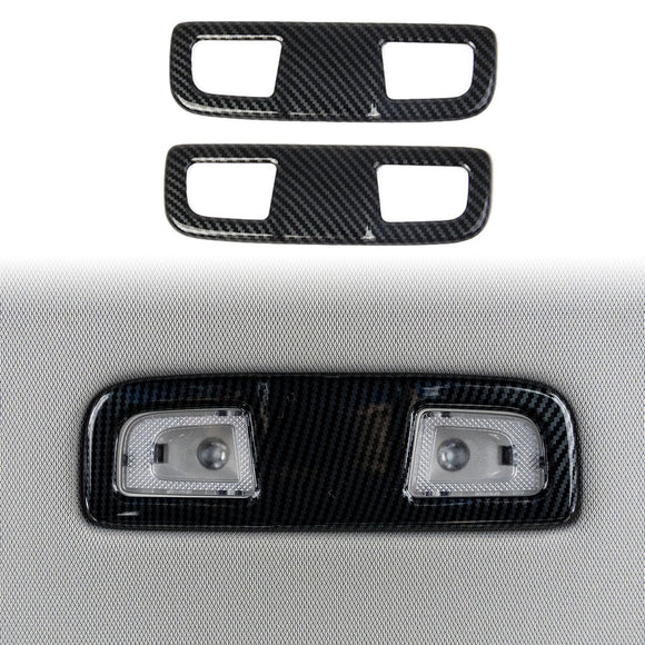 Carbon Fiber Rear Roof Reading Light Lamp Cover Trim Kit Interior Accessories For 2018-2021 Chevrolet traverse
