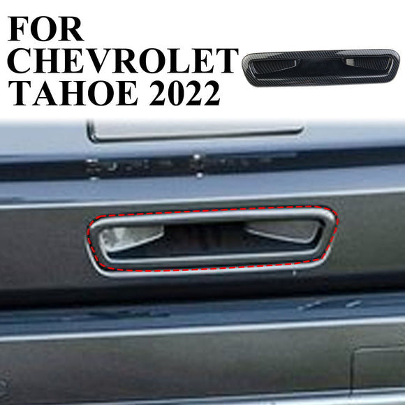 Carbon Fiber Car Rear Trunk Door Handle Cover Trim for Chevrolet Tahoe 2021-2022