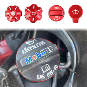 4PCS Aluminium Alloy Engine Oil Cap Radiator water tank Cap Trim For Corvette C7