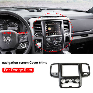 Carbon fiber Central control navigation screen Cover trims for 2014-18 RAM 1500