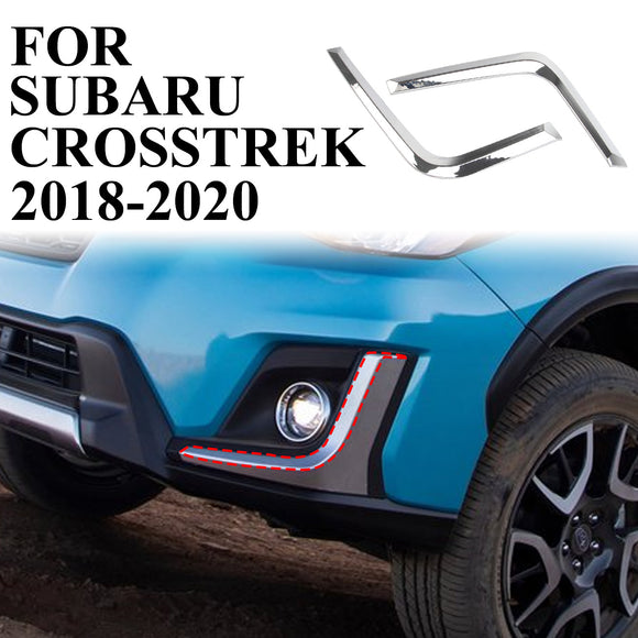 2Pcs Chrome Front Foglight Eyebrow Cover Trims For Subaru XV/Crosstrek 2018-2020