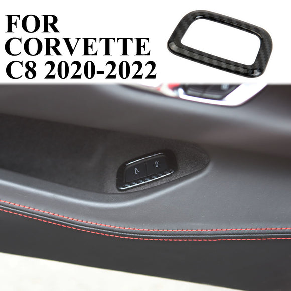 Carbon fiber Trunk switch button cover trim for Chevrolet Corvette C8 2020-2022