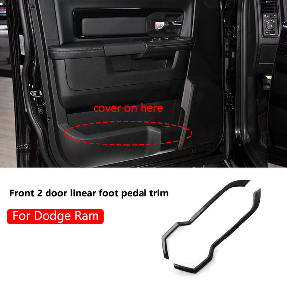Carbon fiber front 2 door linear foot pedal cover trim for 2014-18 Dodge RAM1500