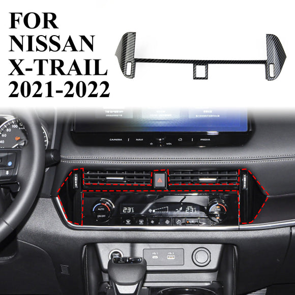 Dashboard middle Air Vent Cover Trim Carbon fiber For Nissan Rogue 2021 2022