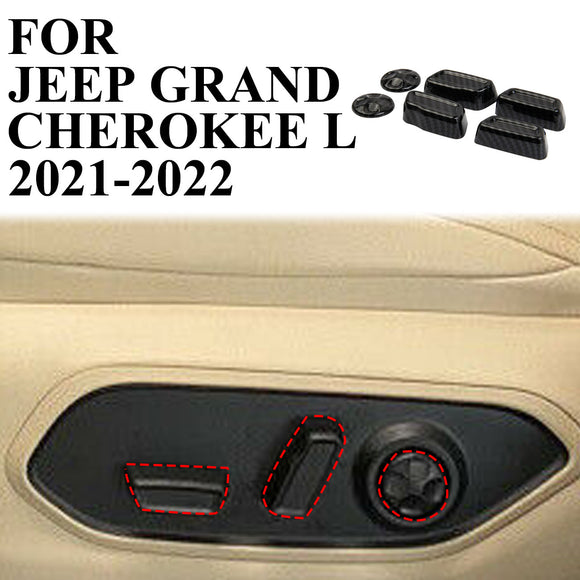 Carbon Fiber Seat Adjustment Button Cover trim For Jeep Grand Cherokee/L 2021+