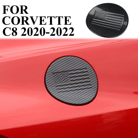 Carbon fiber Fuel Tank cover trim Gas Door For Chevrolet Corvette C8 2020-2023