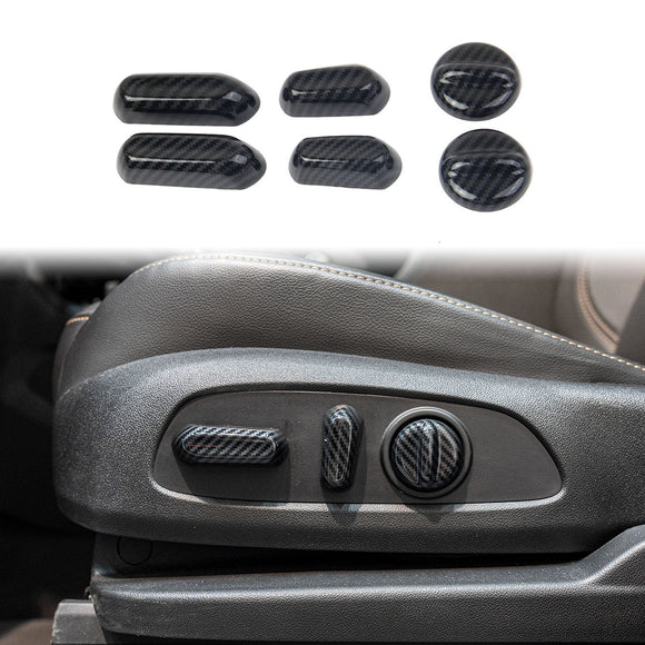 Carbon Fiber Seat Adjustment Button Cover Trim Accessories for Chevrolet Traverse 2018-2021/Malibu 2016-2021