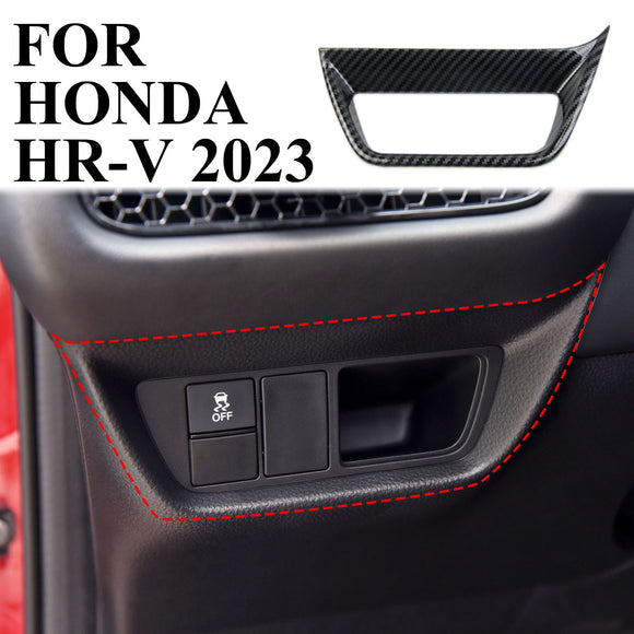 Carbon Fiber Headlight Switch Button Panel Cover Trim Fit For Honda HR-V 2023
