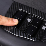 Carbon fiber inside door handle Window switch panel cover trim for Tesla Model 3