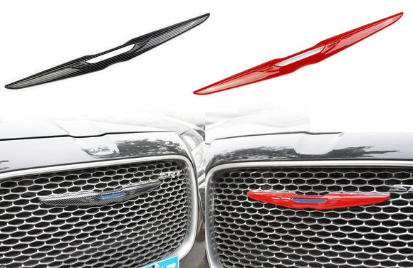 Carbon fiber/Red Front center grid car logo decorative Tirm For 2015-2021 Chrysler 300