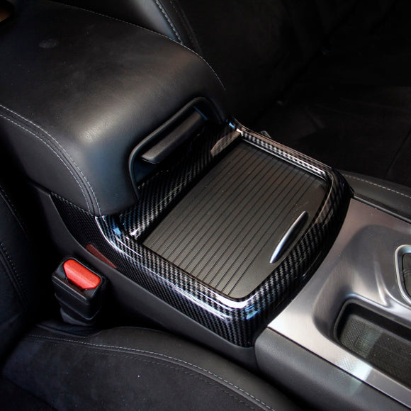Crosselec Carbon Fiber Cup Holder Cover Trim Decor Sticker For Dodge Charger 2015-2020/Chrysler 300 2015-2021