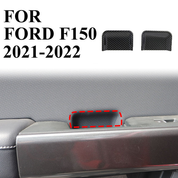 Carbon Fiber Inner Rear Door Handle Bowl Cover Trims for Ford F150 2021+