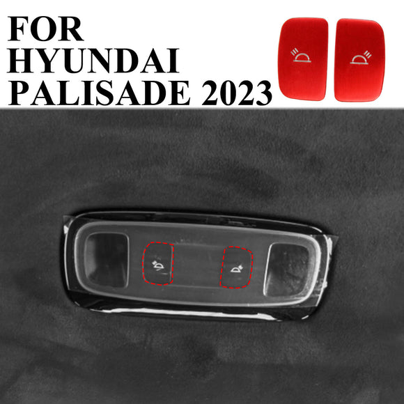 Aluminium Red Rear Reading Light Button Cover Trim for 2019-23 Hyundai Palisade